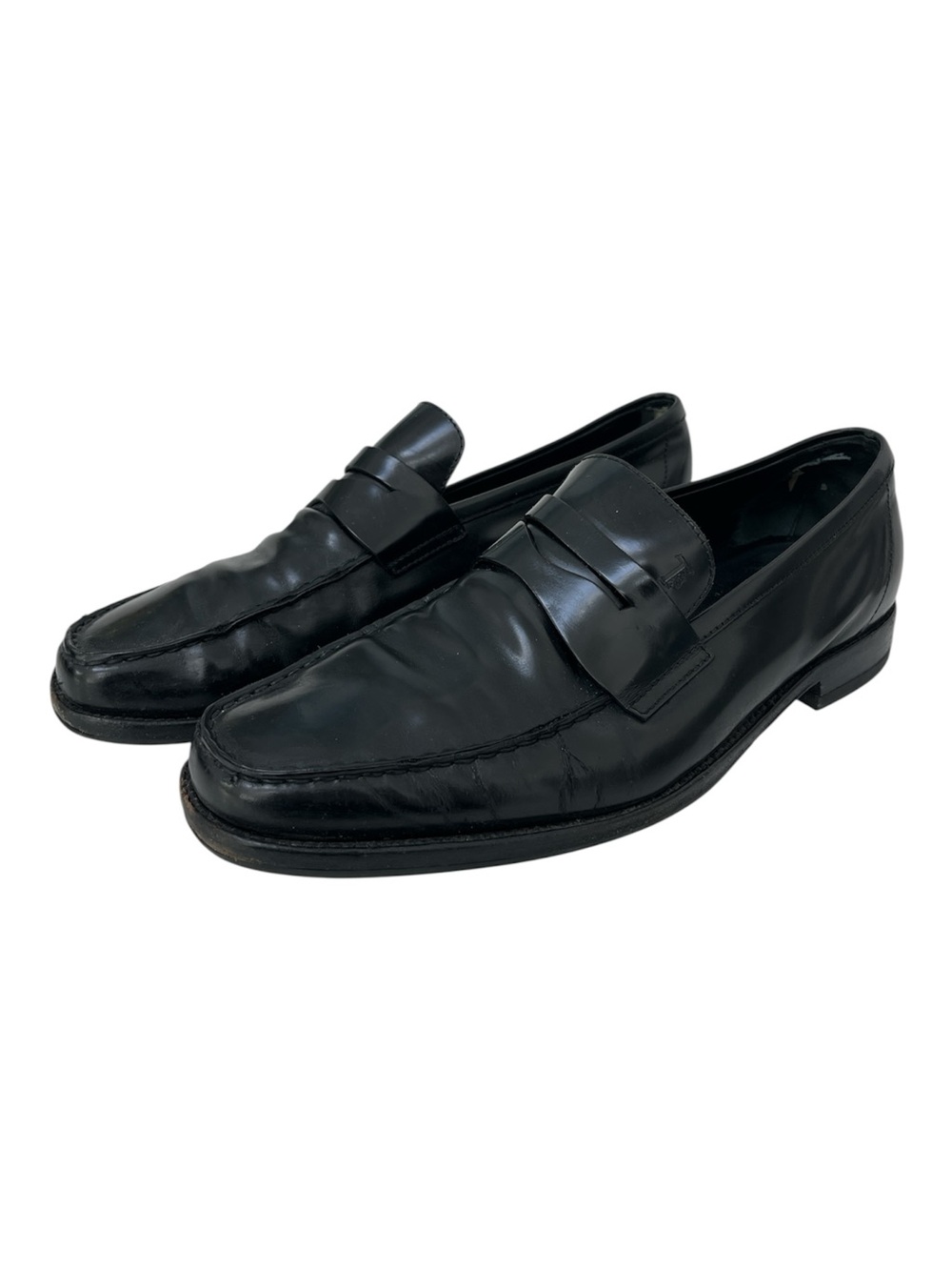 J.P. Tod’s Men’s Black Leather Penny Loafers Shoes 8